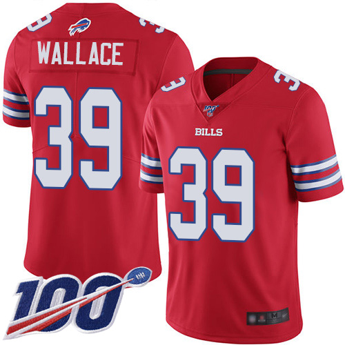 Men Buffalo Bills #39 Levi Wallace Limited Red Rush Vapor Untouchable 100th Season NFL Jersey->buffalo bills->NFL Jersey